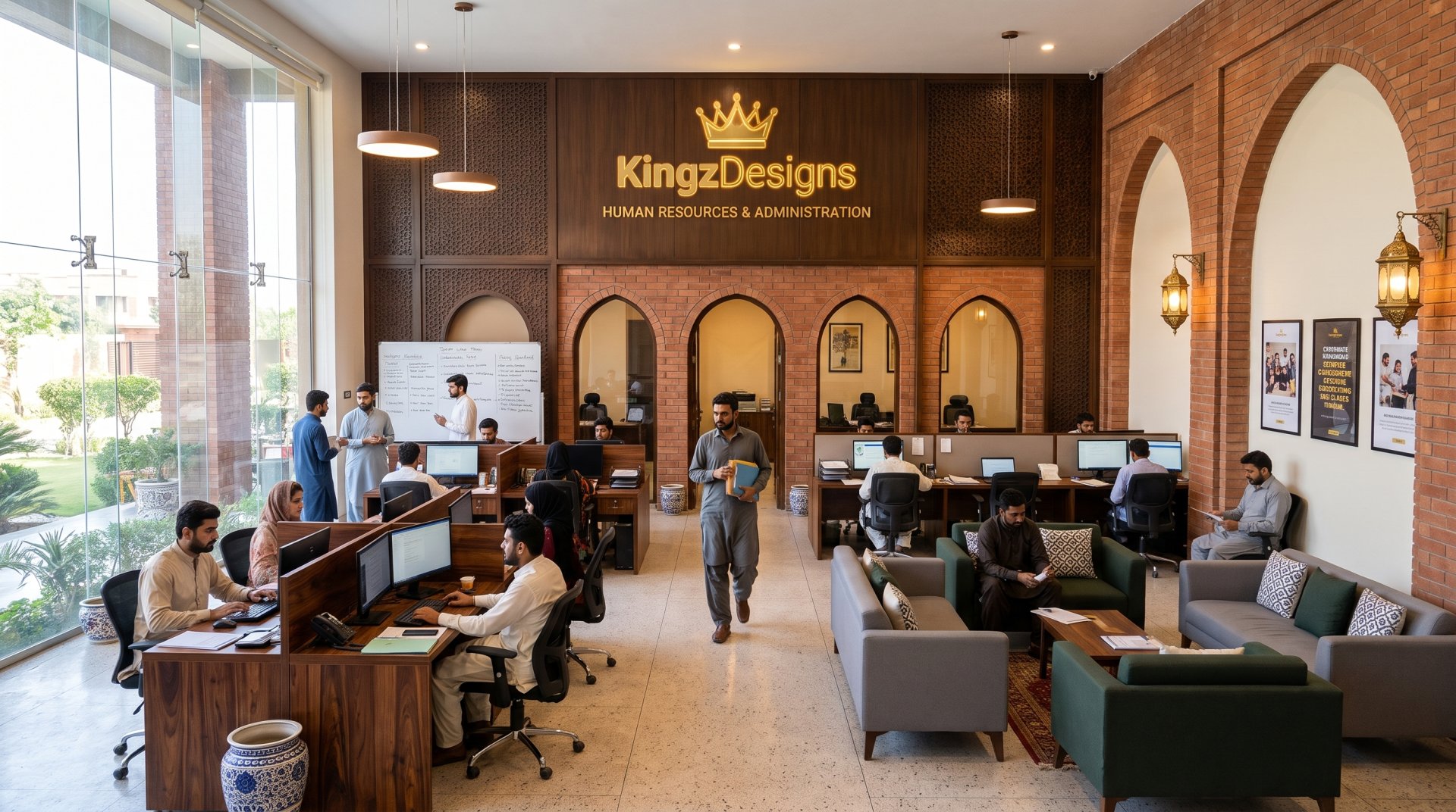 KingzDesigns Human Resources and Executive Administration office suites with modern architectural arches