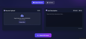 ATS Resume Checker online tool for analyzing resume compatibility with applicant tracking systems and improving ATS score