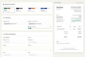 Invoice Generator online tool for creating professional invoices with automatic calculations and PDF download